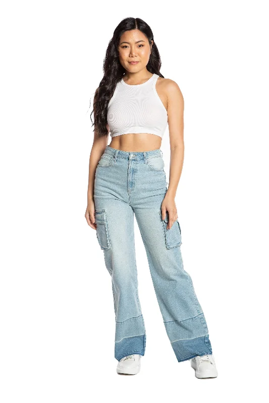 90's Wide Leg Cargo Pants Flowy A-Line Skirt