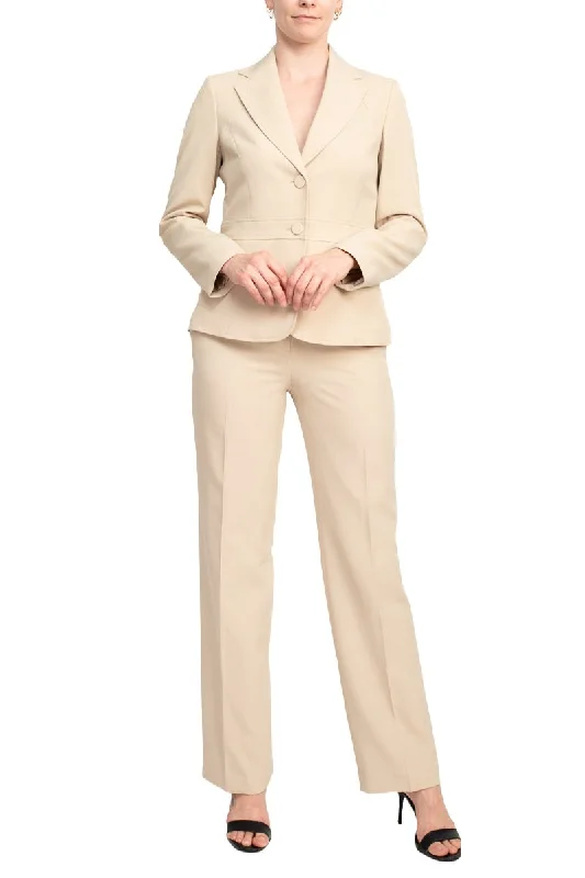 Le Suit Crepe Two Button Notch Collar Jacket and Trouser Pant Set Casual Fit Joggers