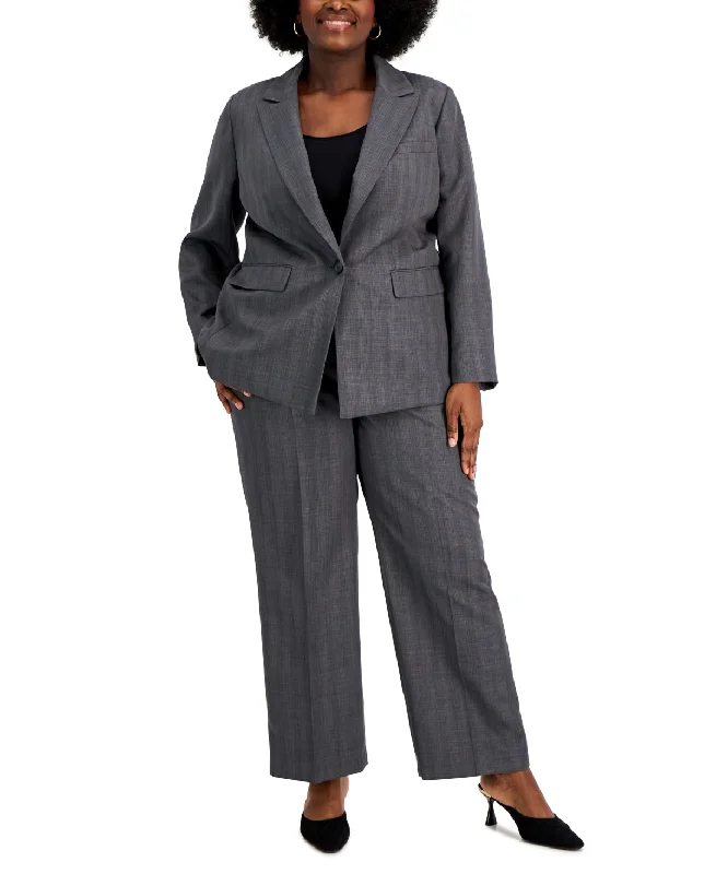 Le Suit Plus Size Straight-Leg Pantsuit ( Plus Size ) Minimalist Pencil Skirt