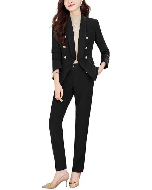 LIONELLO SALVI 2pc Blazer & Pant Set Sporty Yoga Pants