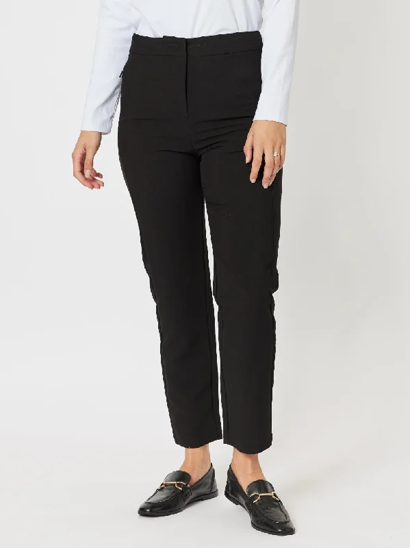 Lauren Slim Leg Pant - Black Stylish Paperbag Pants