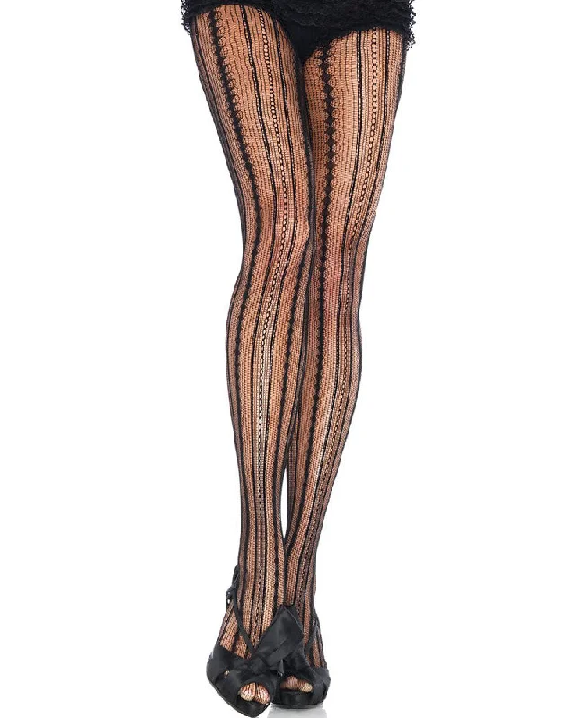 Vintage Pinstripe Net Pantyhose Retro Flared Skirt