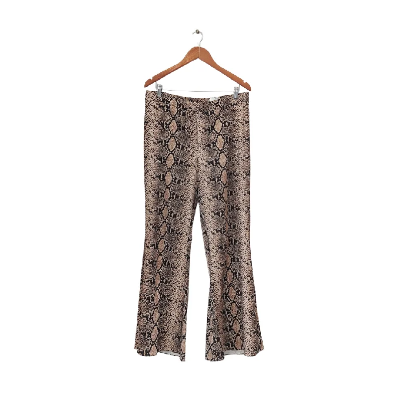 ZARA Brown Snakeskin Printed Wide-leg Pants | Pre Loved | Comfortable Skort Set