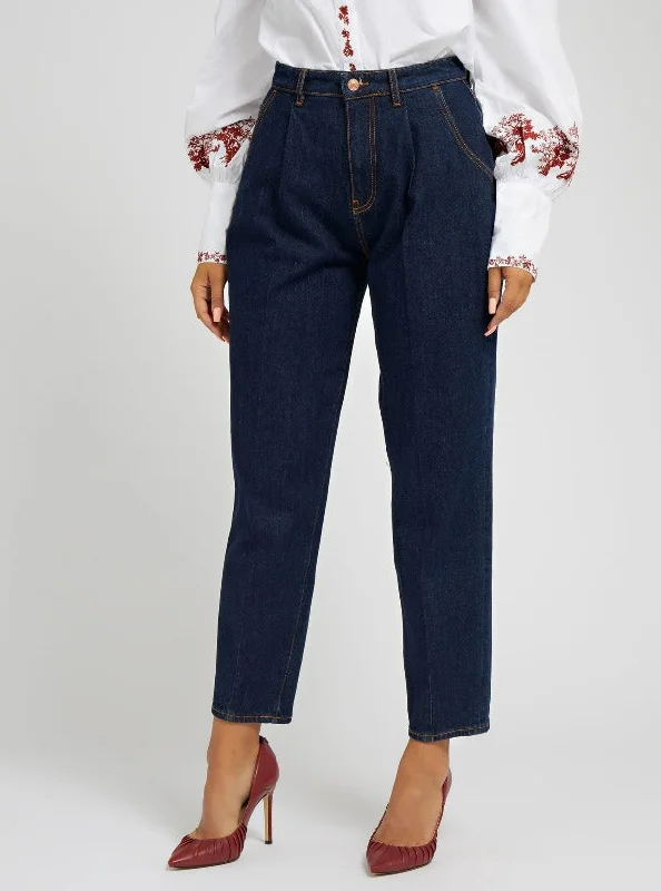 ANDREA BARREL RELAXED FIT DENIM PANT Tapered Track Pants