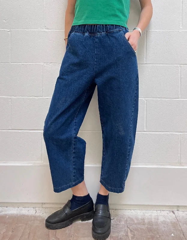 Arc Pants in Blue Denim Chic Leather Pants