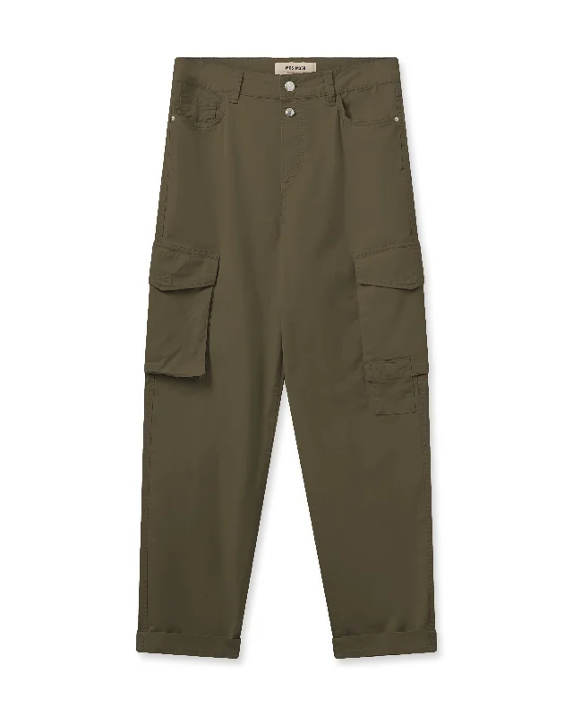 Mos Mosh Adeline Rosita Cargo Pant-Burnt Olive-161910 Simple A-Line Skirt