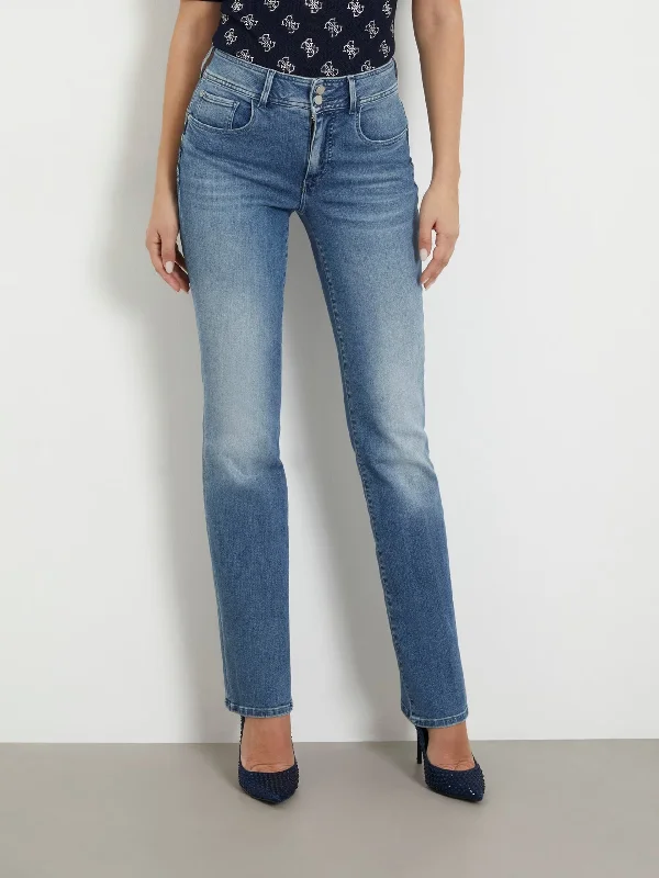 SHAPE UP STRAIGHT DENIM PANTS Straight-Leg Denim Pants