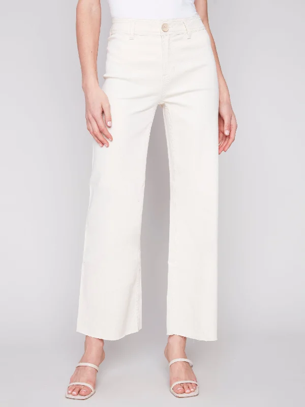 Wide Leg Natural Linen Pant Flared Wide-Leg Pants